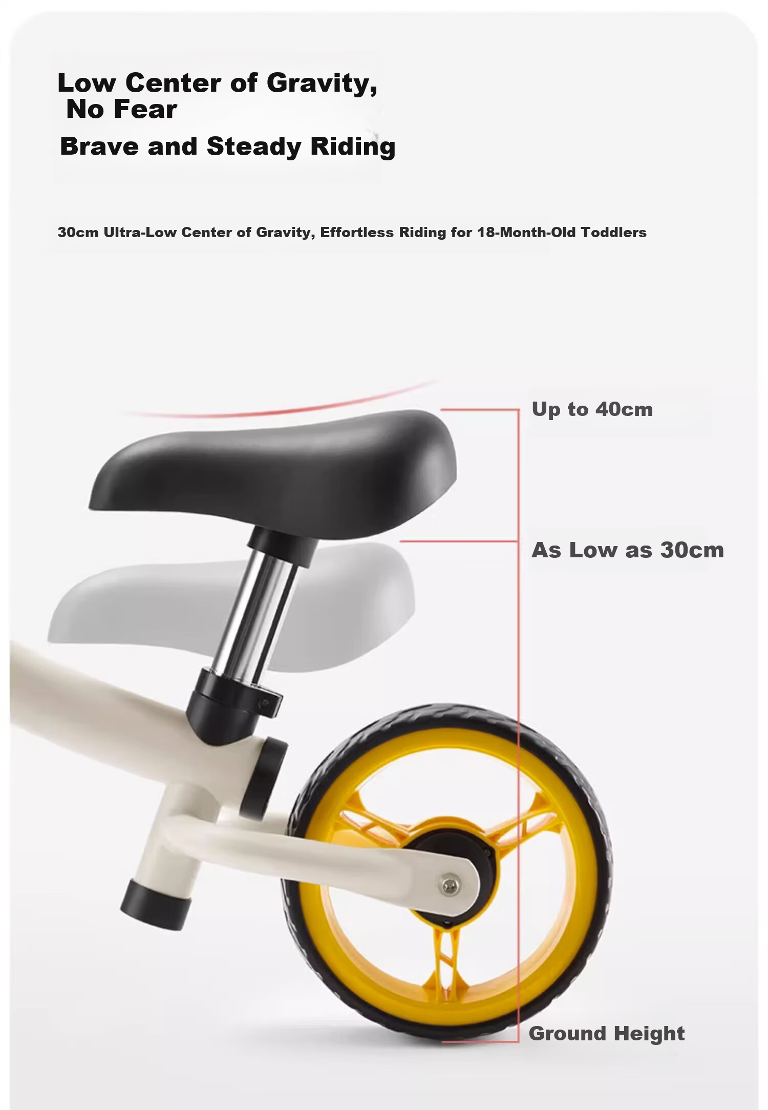 KUB Kids Balance Bike 1-3 Years Old Toddler Walker Ride-On Baby Scooter Cream White 7