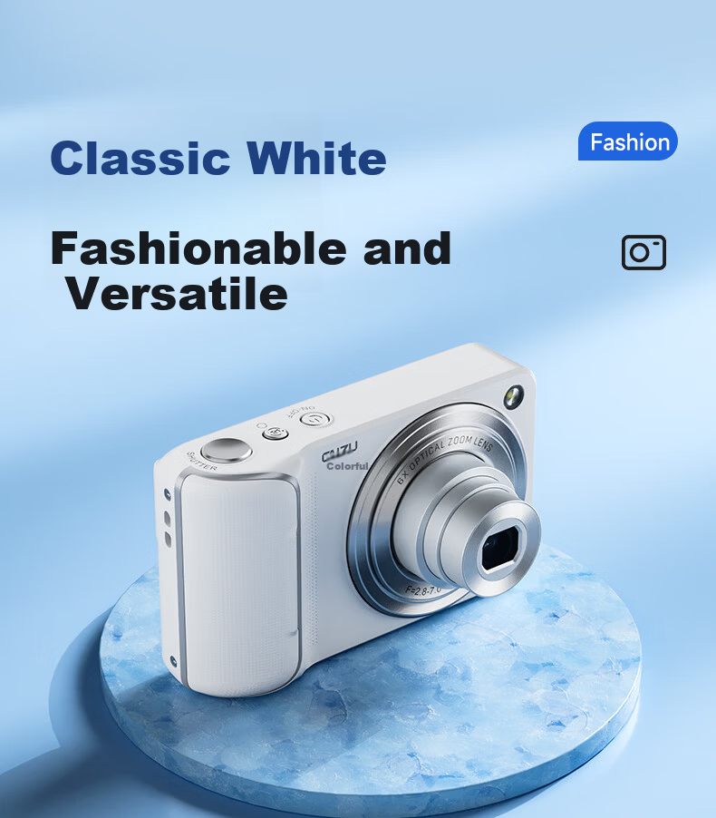 CAIZU Z42 Digital Camera, 96 Megapixels, Dual Front And Rear Cameras, Optical Zoom with Inward-Extending Lens, 5K Video Beauty Alternative CCD Card Camera, Gift for Boys And Girls 19