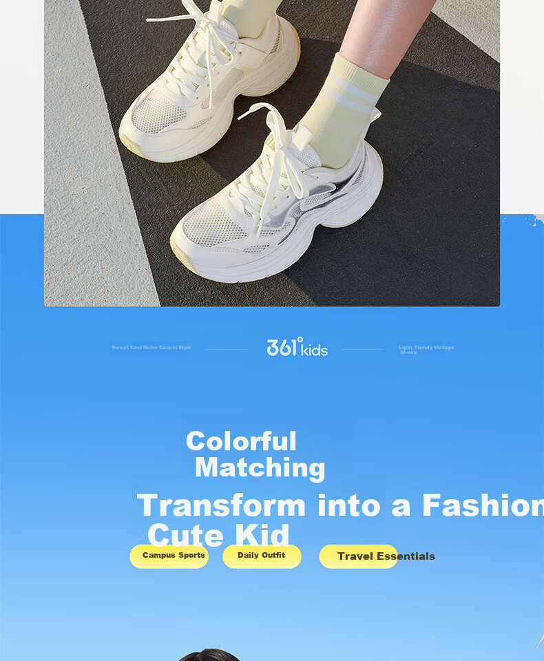361° Kids Sports Shoes 2026 Summer Girls Lightweight Breathable Casual Dad Sneakers Pink Size 37 4