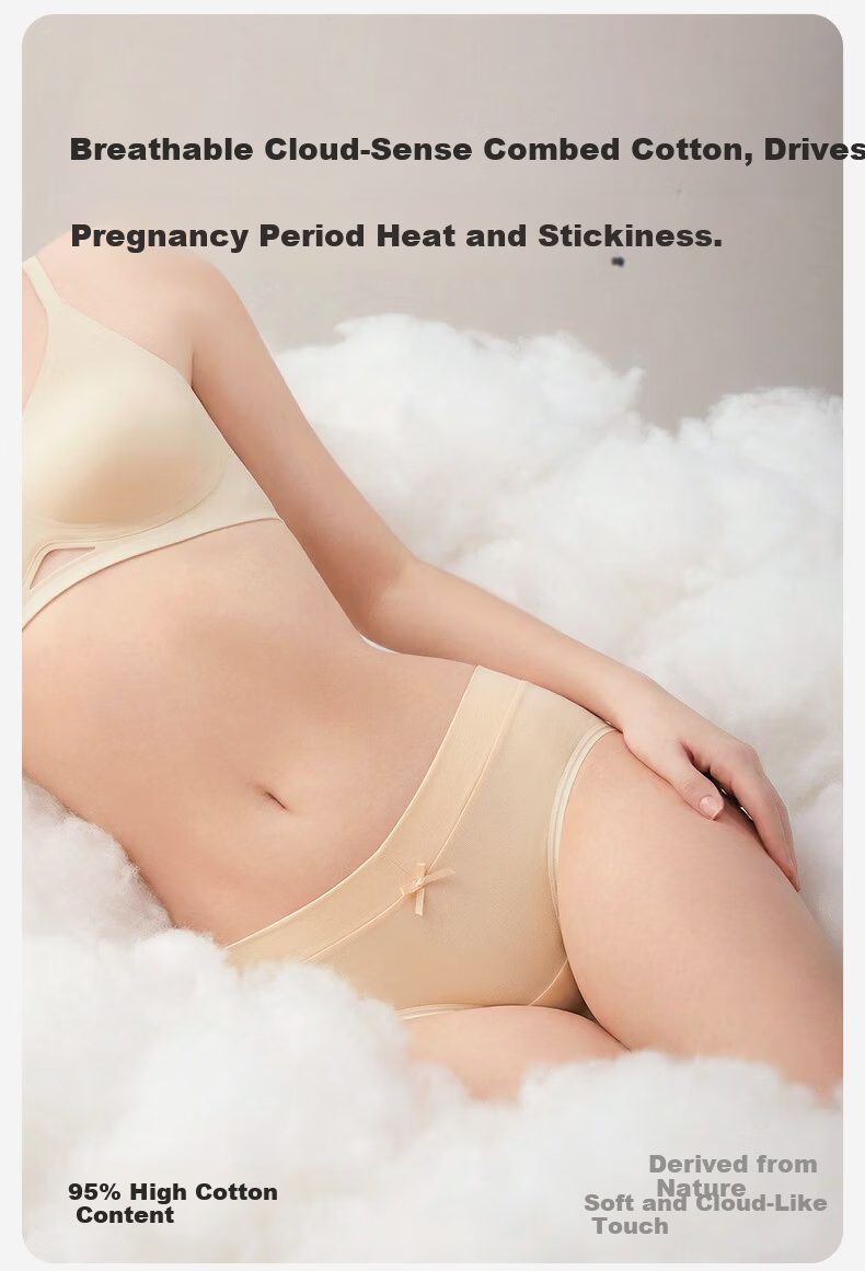 Shiyuejiejing Maternity Underwear, Low-Rise Cotton, for Early And Late Pregnancy, Postpartum Belly Support Panties, 4-Pack, XXL Size 6