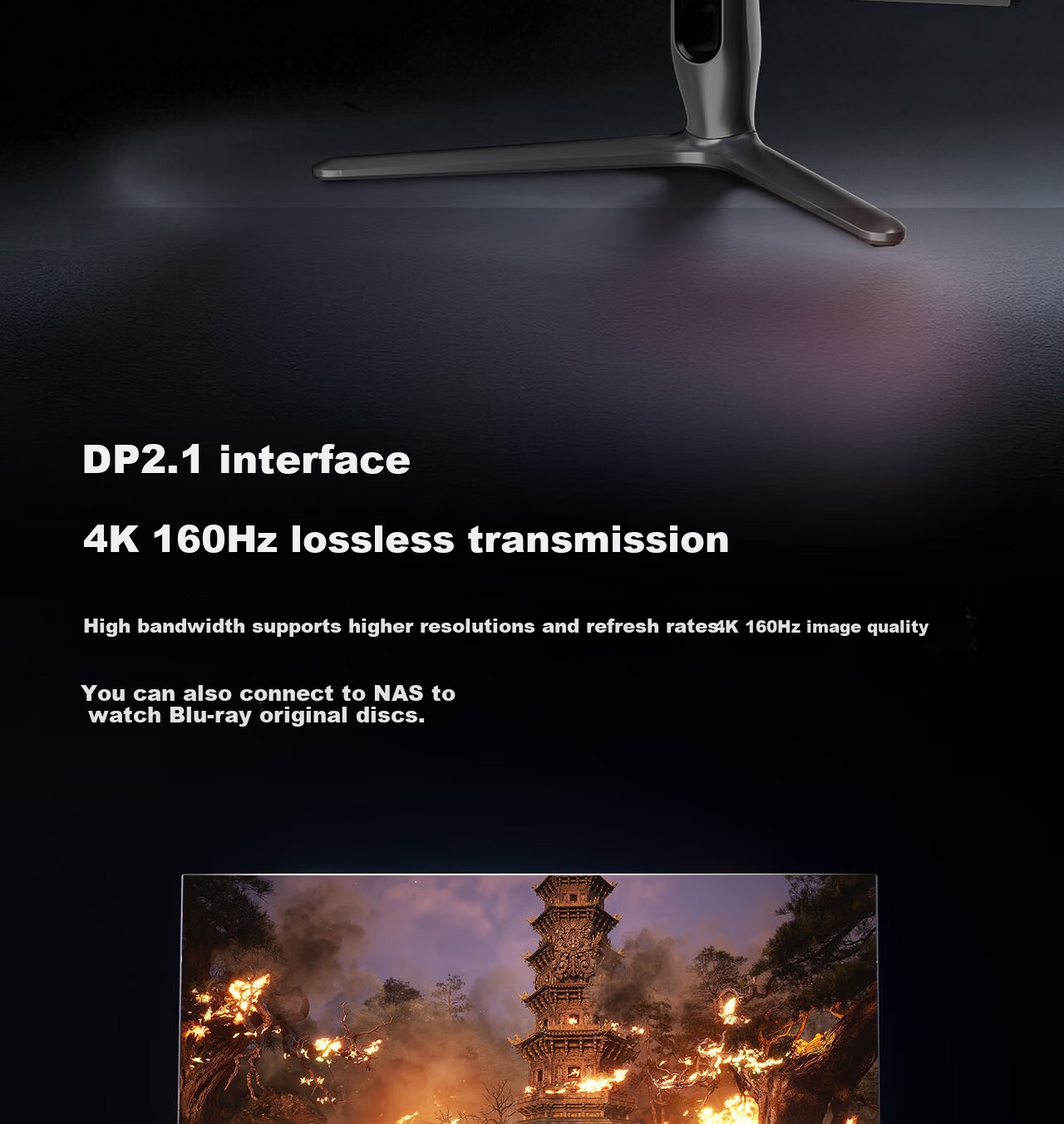 Hisense G7 Ultra 27-inch 3A Original Picture Obsidian Screen 1152-Zone MiniLED DP2.1 4K 160Hz Dual Mode 320Hz Moonshadow Gray Gaming Monitor 18