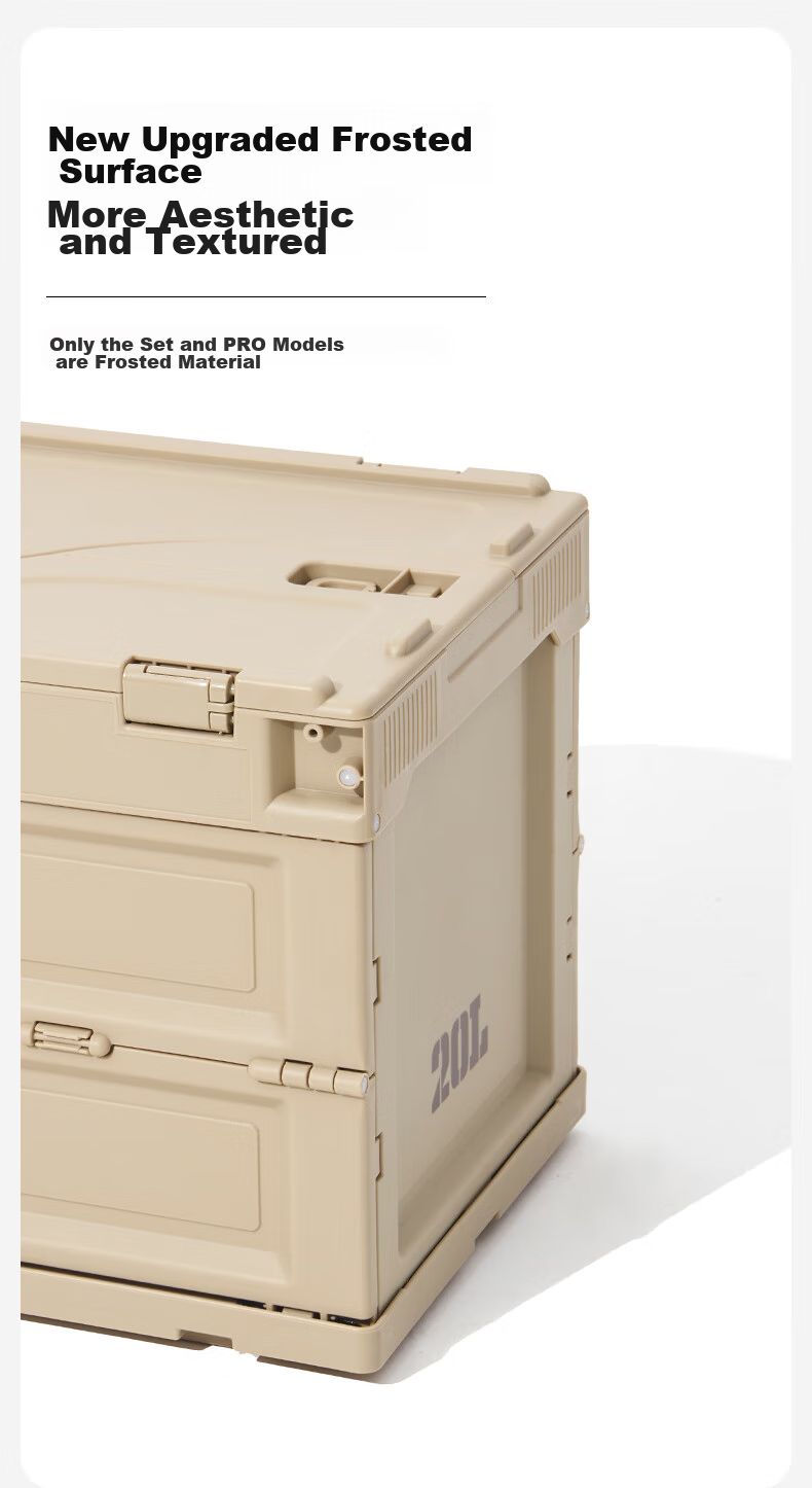 MOBIGARDEN Storage Box, Outdoor Camping Picnic with Table Board Folding Storage Box, Rui Na 50L NX23685004, And Sand Color 10