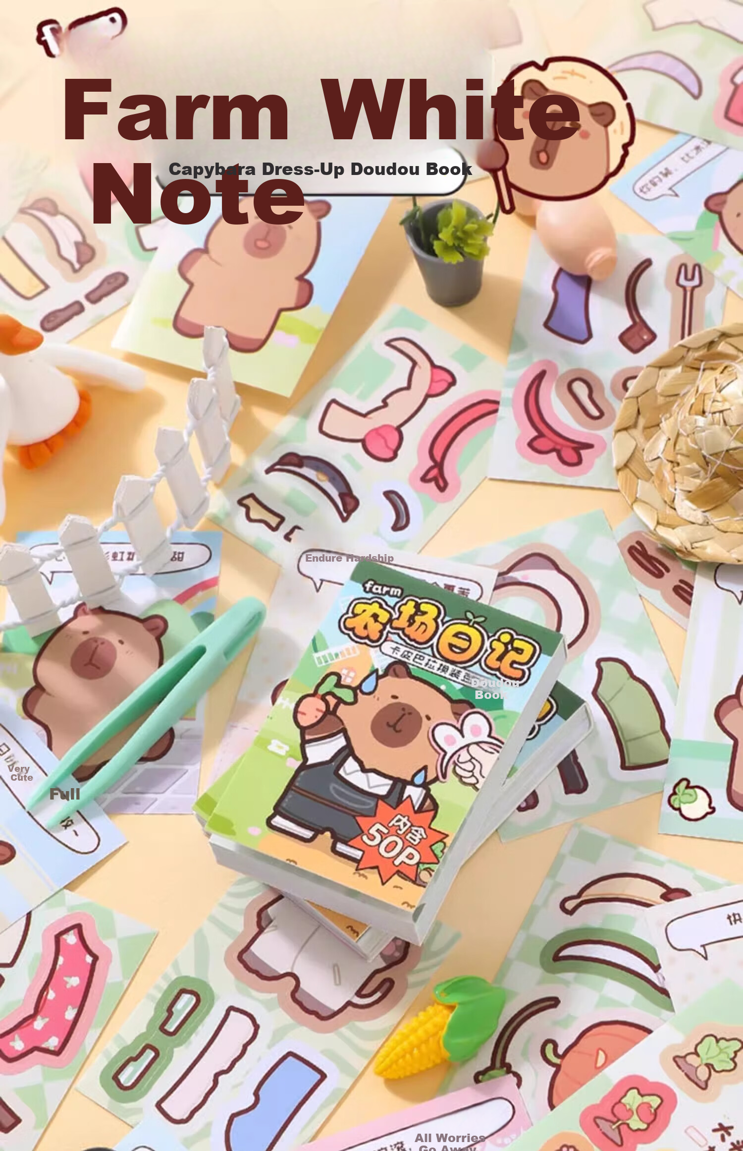Class 3-2 Capybara Dress-Up Doudou Book Dress-Up Wardrobe Sticker Album DIY Children's Craft Sticker Book Cute Cartoon Princess Toy Book Role Play (Blue) 19