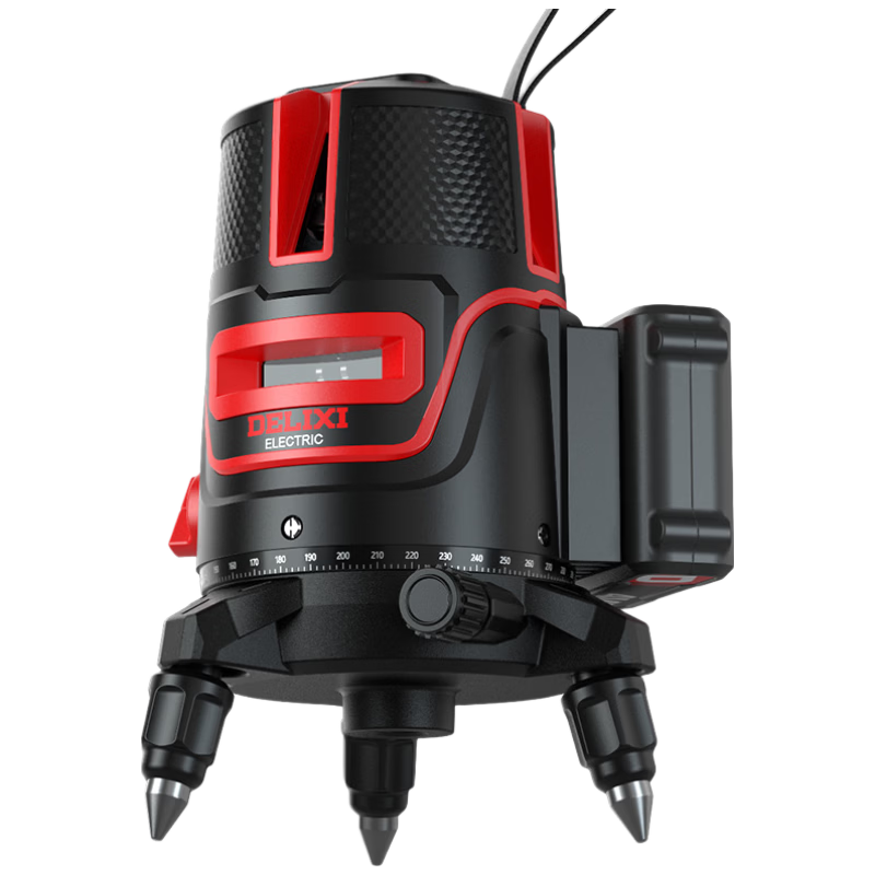 DELIXI ELECTRIC Green Light 5-Line Infrared Level High-Precision Strong Light Fine Line Auto-Leveling Laser for Outdoor Construction Site Dual Power
