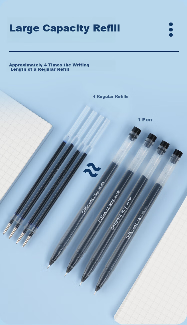 TRUECOLOR Direct Ink Neutral Pen Black 0.5mm Full Needle Tube Large Capacity Business Office Ballpoint Pen Student Stationery Brush Pen 12pcs/Box GP118 3