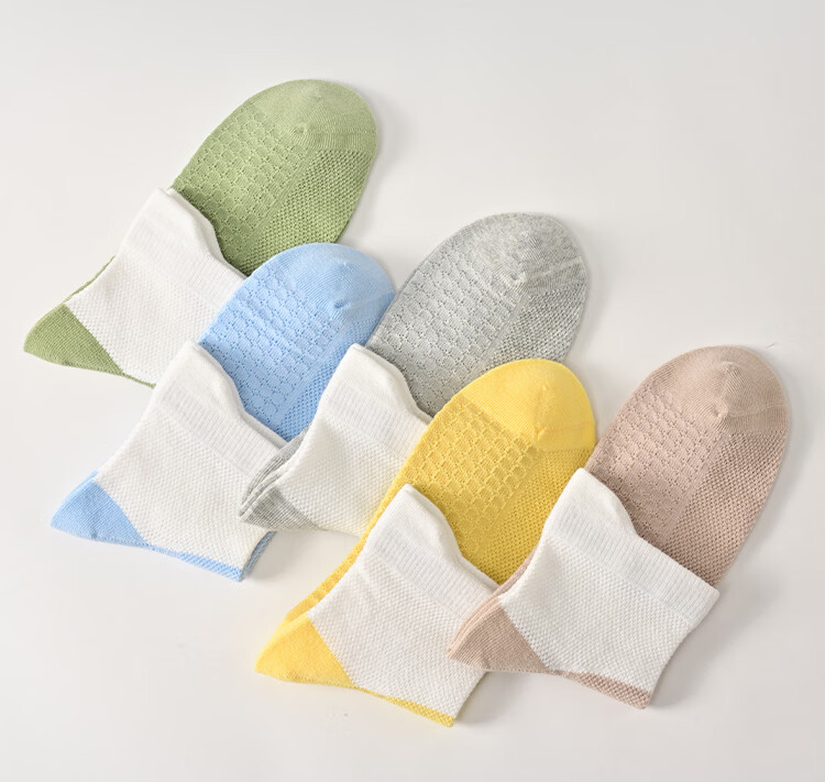 JEEP Children's Socks, Class A Summer Ultra-Thin, Mugwort Essential Oil, 100% Pure Cotton, 10A Antibacterial And Odor-Resistant, Mesh Breathable, for Boys And Girls 4