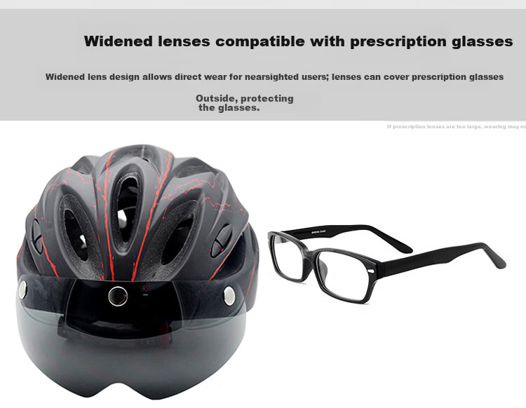 Haolebao Magnetic Visor Cycling Helmet Unisex Mountain Road Bike Helmet Integrated Mold Black Blue 5