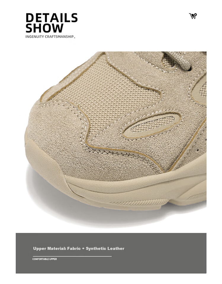 Bull Family Men's Shoes 2026 New Breathable Sports Shoes Outdoor Hiking Travel Running Thick-Soled Dad Shoes 2