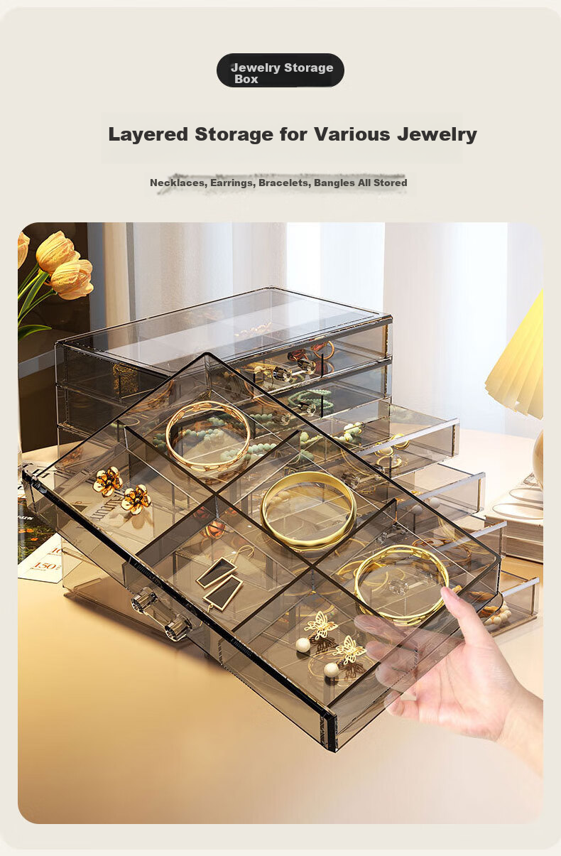 40,000 Kilometers Large Capacity Jewelry Storage Box for Earrings, Studs, Necklaces, Bracelets - High-End Exquisite Bead Organizer Box 5