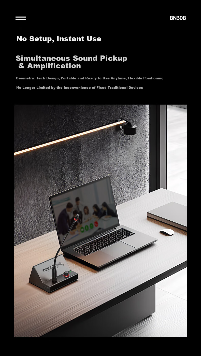 TAKSTAR BN30B All-in-One Sound Microphone Wireless Conference Gooseneck Bluetooth Speaker System Desktop Presentation Mic 3