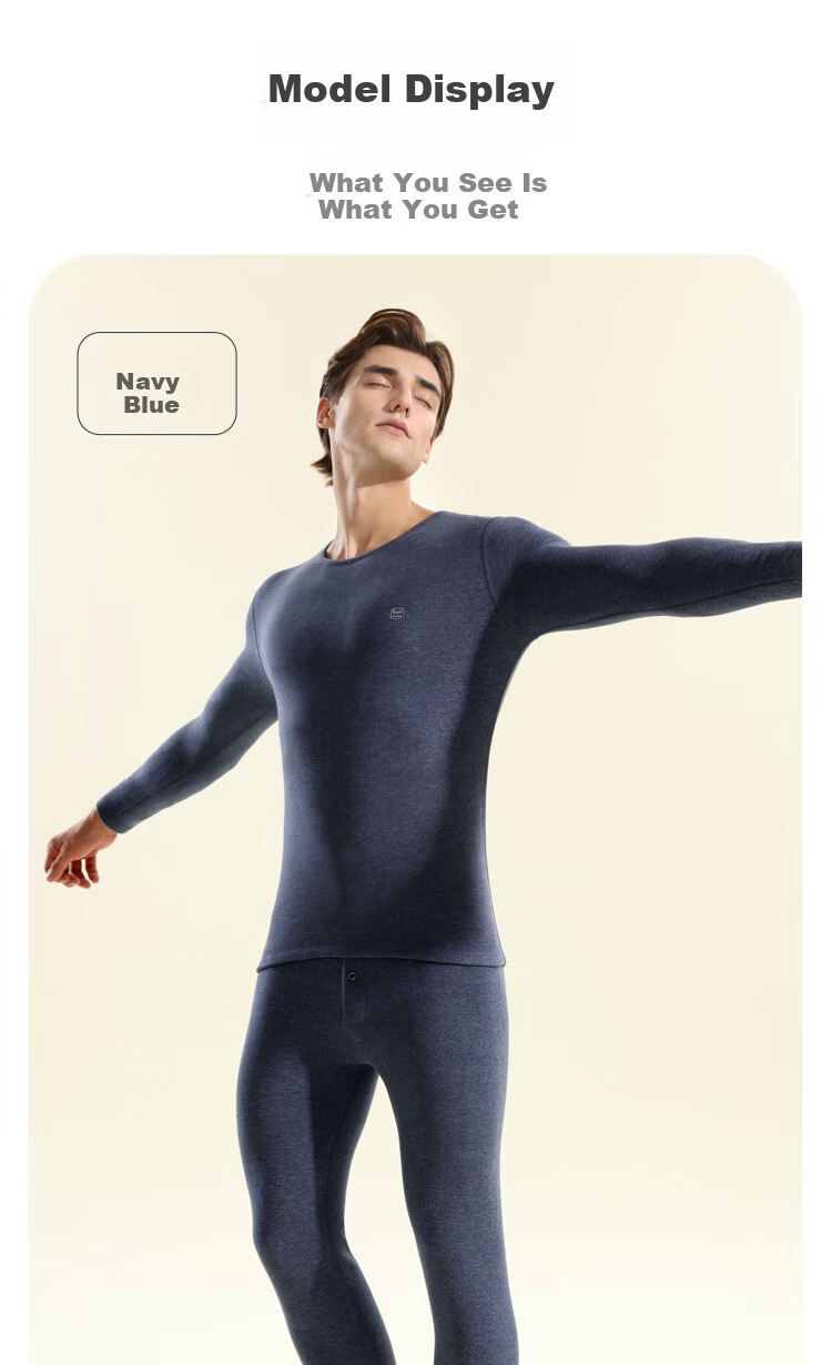 MiiOW [Acetate Goose Down Cashmere Silk] German Velvet Thermal Men's Warm Underwear Set Autumn Long Johns Thermal Suit 22