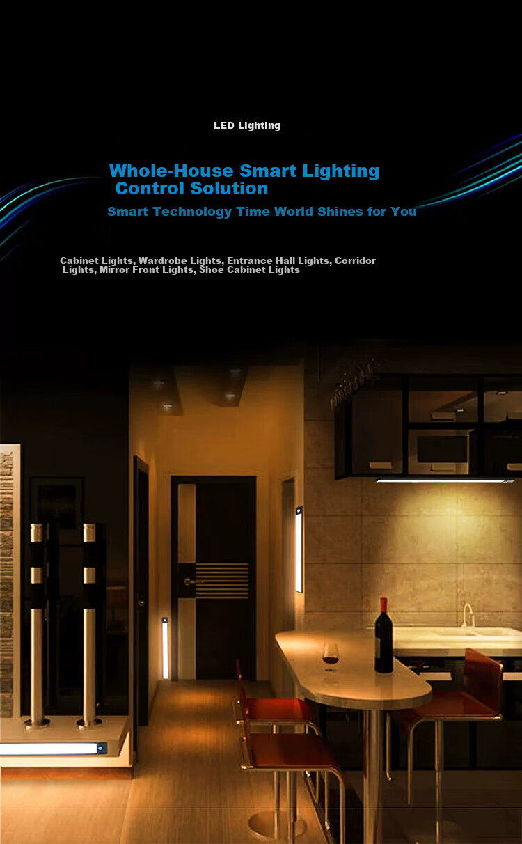 Heart LocK Sensor LED Strip Cabinet Light Human Body Induction Rechargeable Wireless Adhesive Home Kitchen Wardrobe Entrance Night Light 1