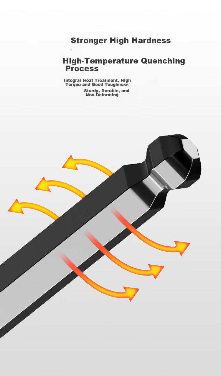 Factory No.1 9-Piece Electroplated Silver Hex Key Set Hex Screwdriver Wrench [Long Ball End] 7