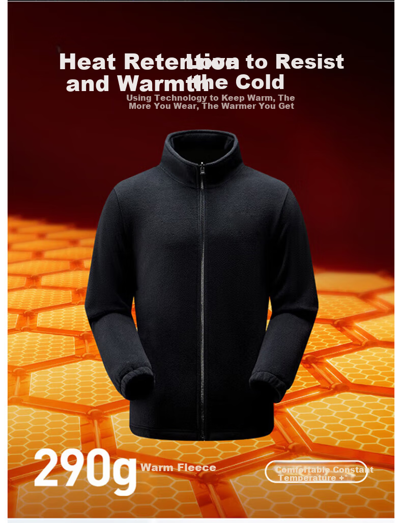 Warrior 3-in-1 Waterproof Windproof Outdoor Hiking Jacket Fleece Detachable Coat Black Unisex 2