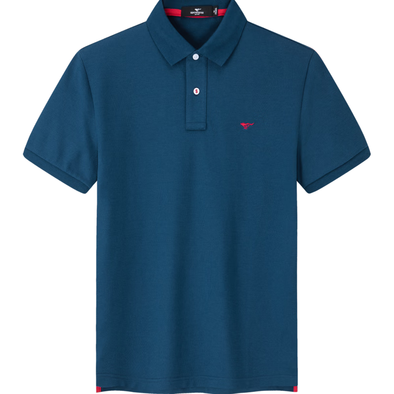 SEPTWOLVES Cool-Feeling Color-Fixing Short-Sleeve Polo Shirt for Men, Antibacterial Turndown Collar Business Casual Solid Color Multi-Color Small Wolf Logo T-Shirt