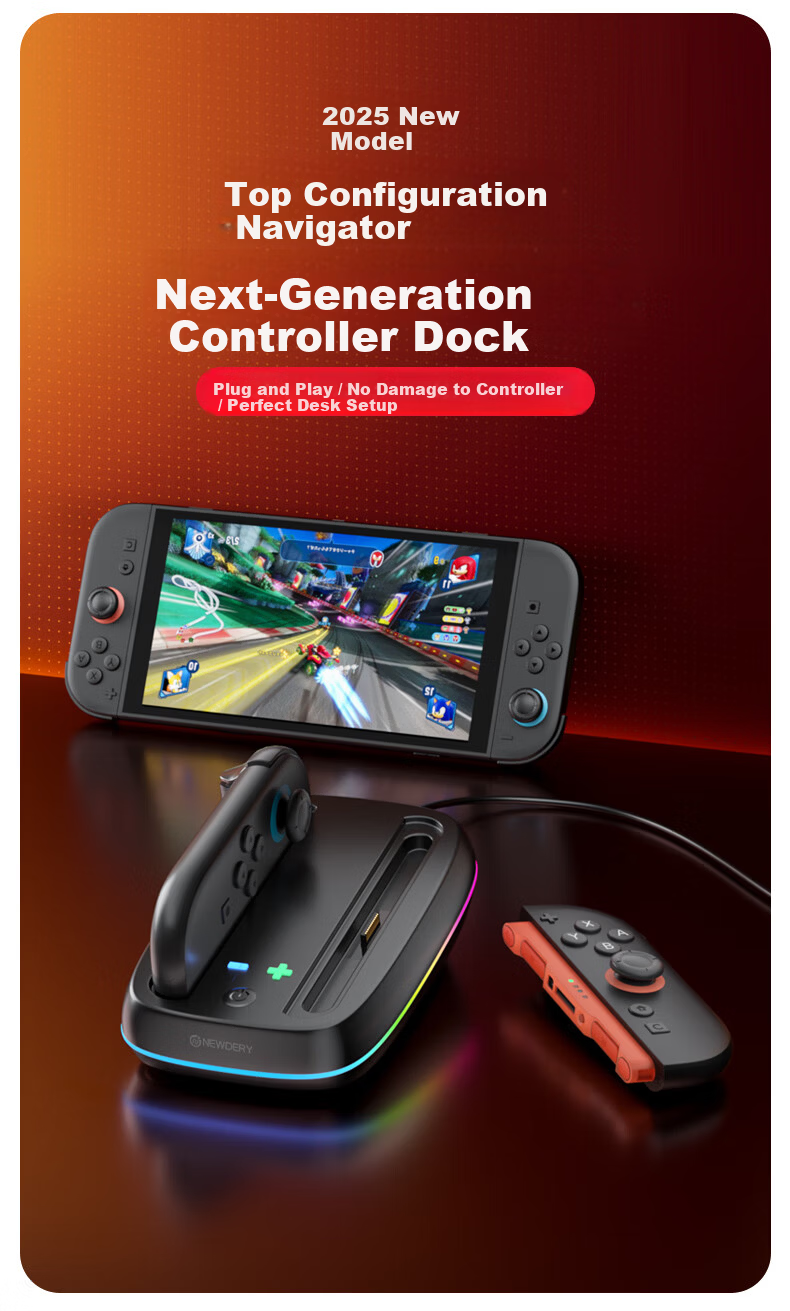 NEWDERY Nintendo Switch 2 Screen Casting Cable Portable Dock NS Expansion Dock Converter TV Connection Cable OLED Video Adapter 2nd Generation Gaming Handheld Accessory 2