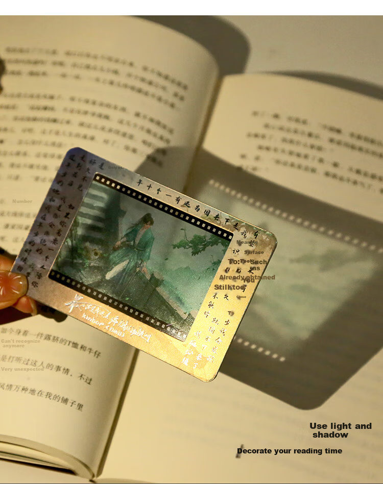 Kinbor Tomb Notes Wu Xie Film Image Creative Bookmark DIY Cultural and Creative Anime Guzi (PVC Sleeve + Postcard + Tassel) Gift Item Mountain Residence Scenery DT57519 9