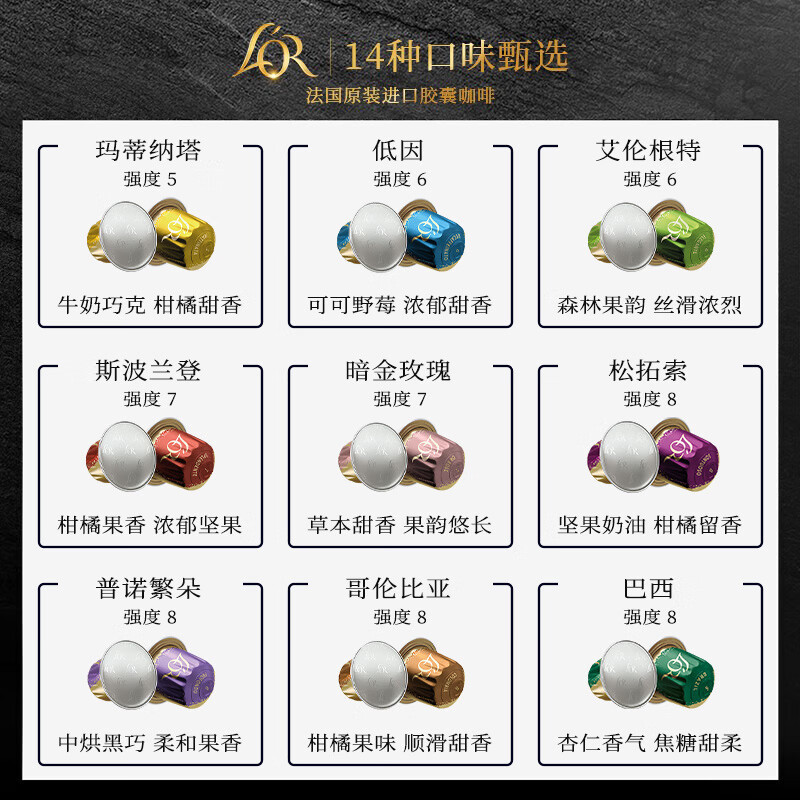 L'OR咖啡胶囊芮斯萃朵5.2g*20粒 原装进口 阿拉比卡豆意式浓缩黑咖lor