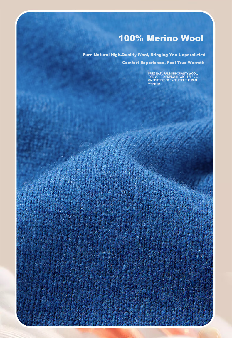 Hengyuanxiang Heavyweight 430G 100% Pure Wool Men's Sweater Autumn Winter Half Turtleneck Red Warm Knitwear 4