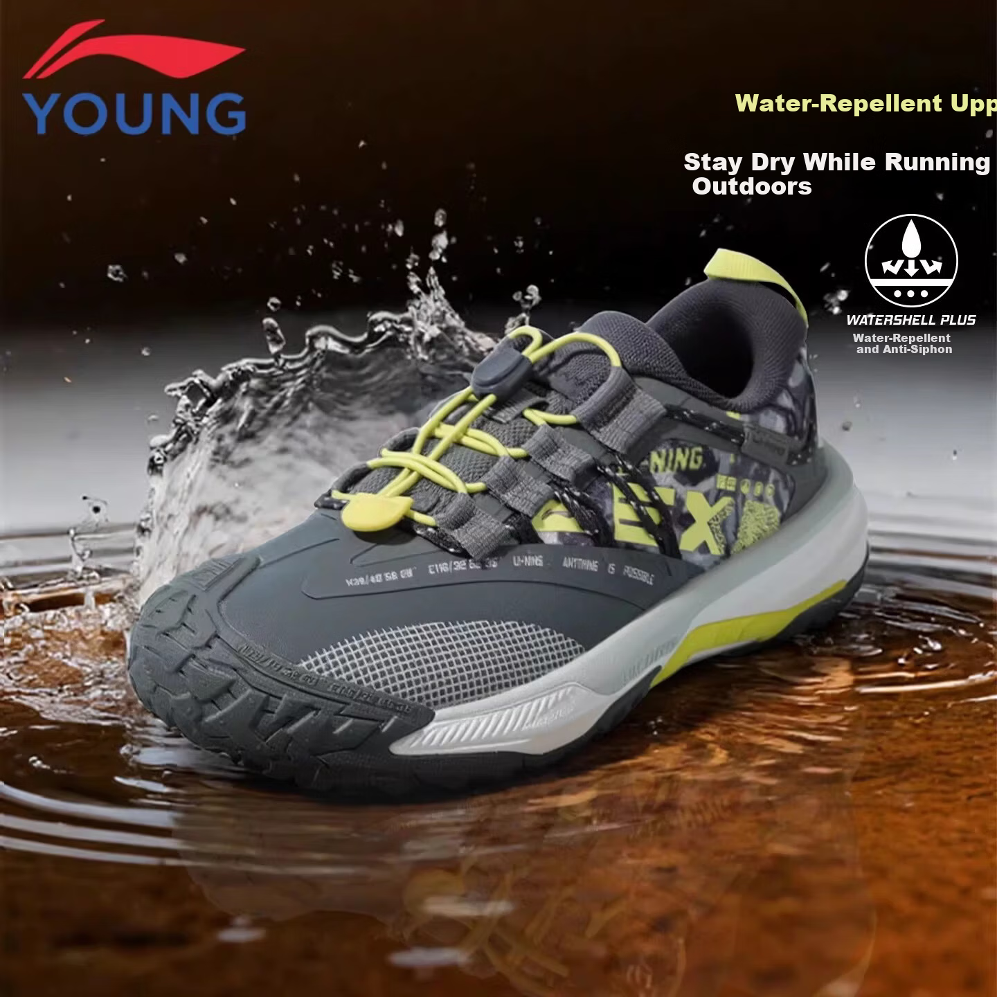 LI-NING Kids Sports Shoes Children's Running Shoes Boys Girls Autumn Winter Outdoor Shoes Shock Absorption Rebound Stability Support Sneakers