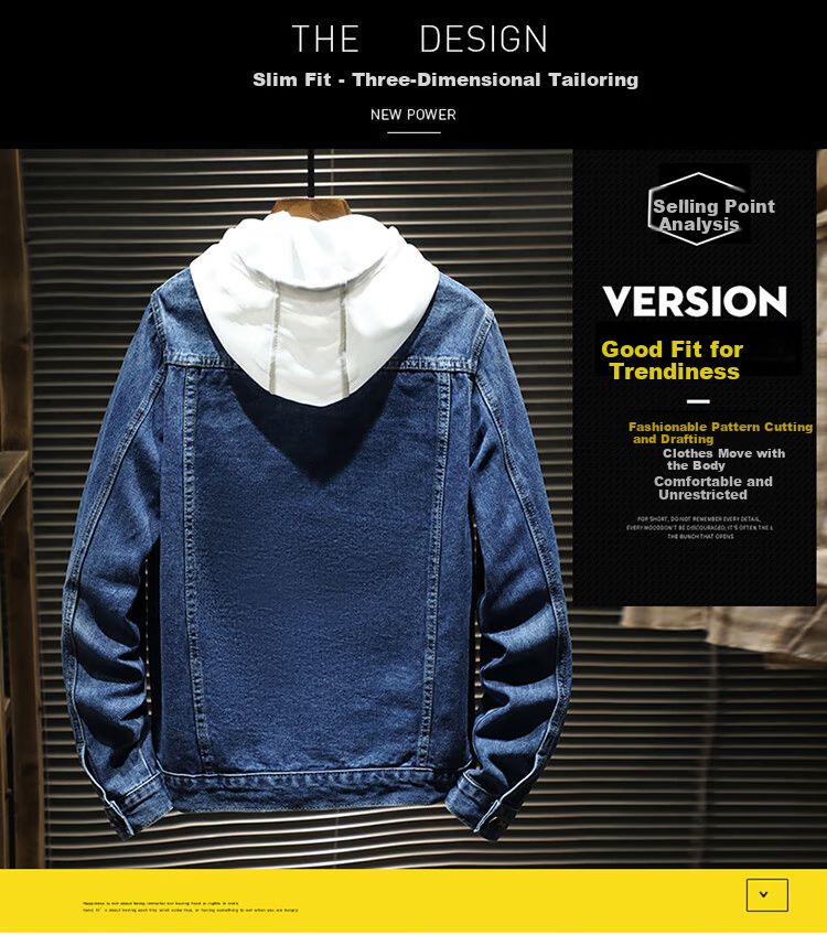 Pierre Cardin Jacket for Men, Autumn Loose-Fitting Fashionable Casual Trendy Denim Coat, Men's Blue Outerwear, Size 2XL 2