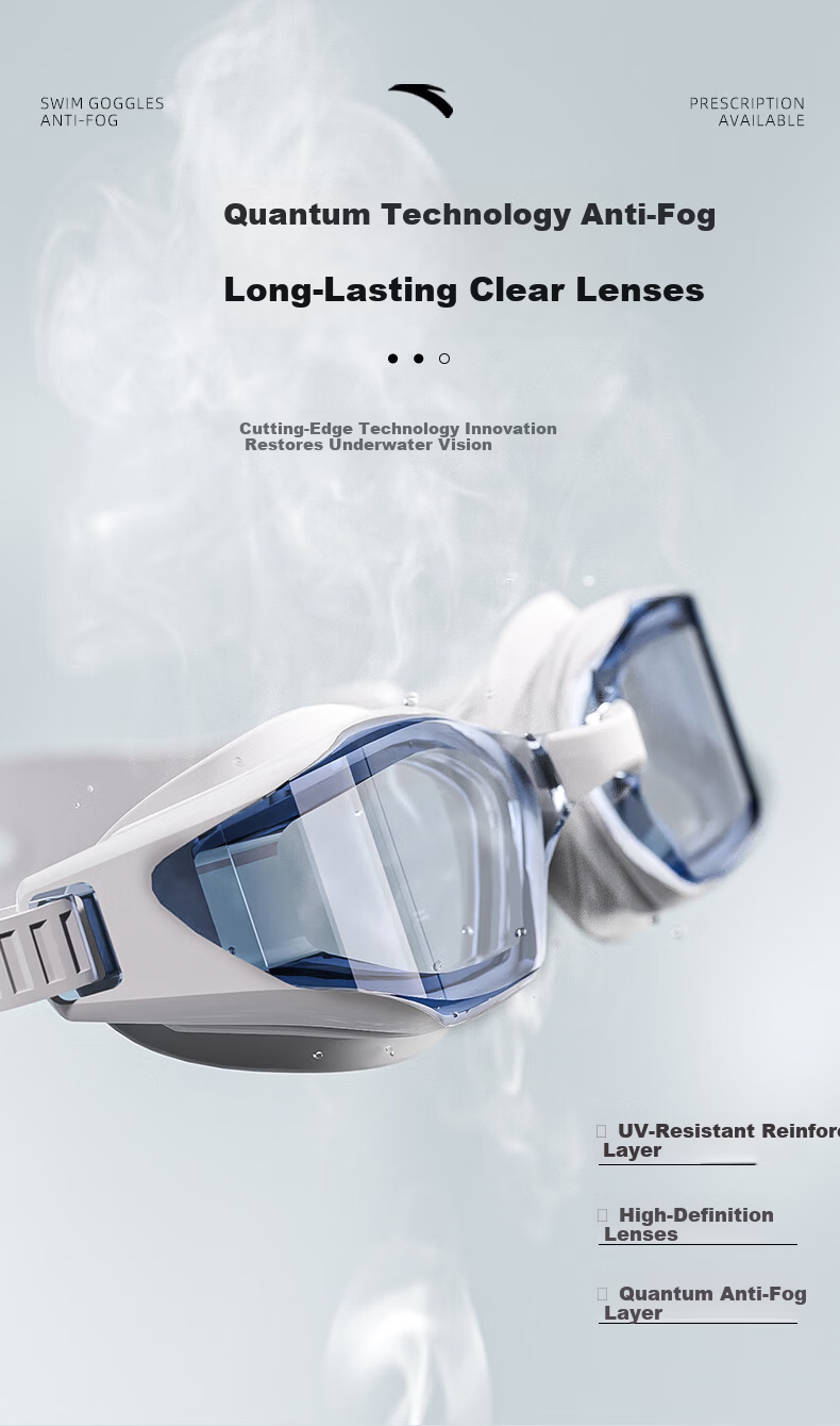ANTA Swimming Goggles Unisex HD Waterproof Anti-Fog Mid-Frame Professional Training Swim Glasses Black Myopia 400 Degree 6