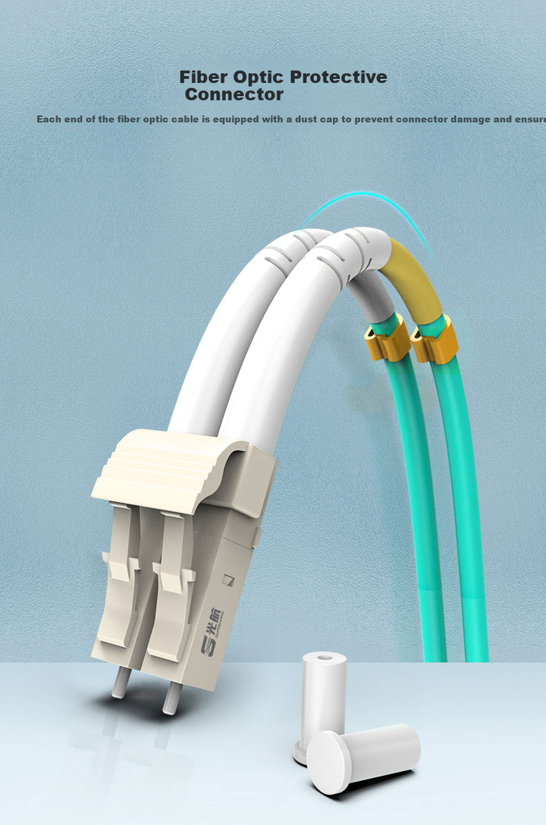 Guanghang Telecom Grade 10G Optical Fiber Patch Cord 2.0 OM3 Multimode Duplex LSZH Low Smoke Halogen-Free Bend-Resistant Data Center Pigtail LC-LC 15m GH-LL15-G 3