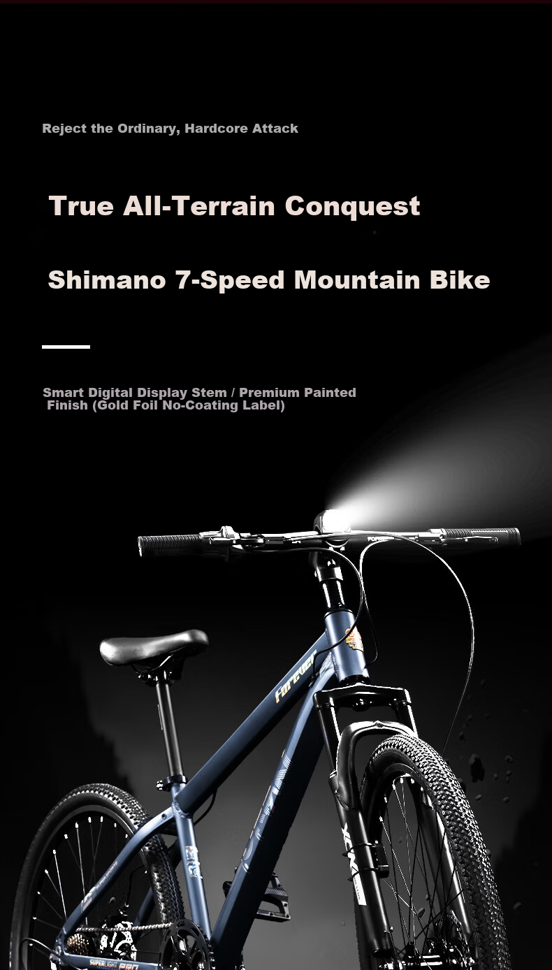 Forever 24-Inch Youth Mountain Bike Aluminum Alloy Shimano 7-Speed Disc Brake Adult Student Bicycle 2