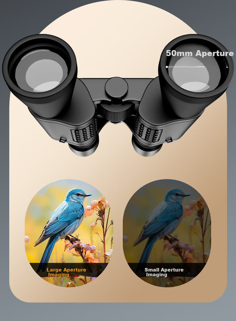AUX Binoculars Portable High-Power HD Professional Concert Outdoor Moon Observation Day and Night Large Objective Lens 5