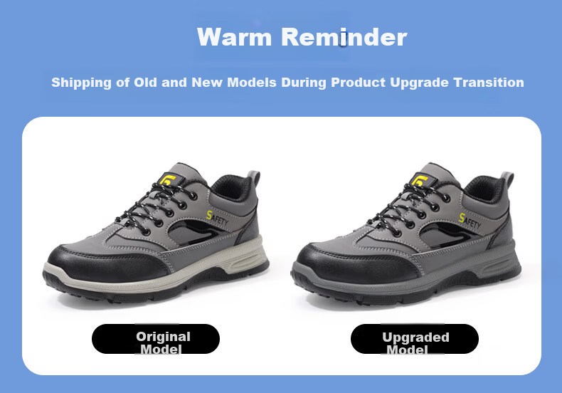 GUYISA Safety Shoes for Men, Summer Breathable Steel Toe Cap, Anti-Smashing And Puncture-Resistant, Lightweight, Wear-Resistant, Construction Site Work Shoes F116F Size 41 1