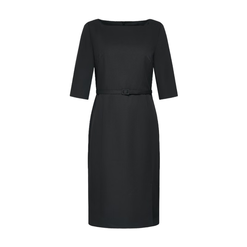 G2000 Women's 2026 Spring Summer Textured Five-Sleeve Dress with Comfort Stretch and Belt, Mall Edition