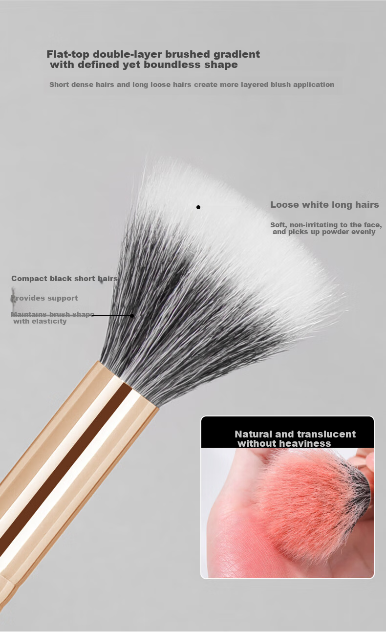 MSQ Large Pointillism Blush Brush Single Ultra-Soft Portable Highlight Makeup Brush 7