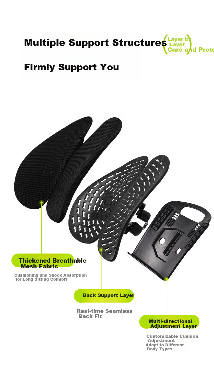 Yuzhaolin Ergonomic Lumbar Support Office Chair Backrest Long Sitting Waist Protector Car Lumbar Cushion Support Pad 7