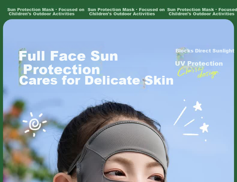 Yalu Kids Sun Protection Face Mask for Girls and Boys 2026 Summer Full Face UV Protection Ice Silk Sunshade Mask 1