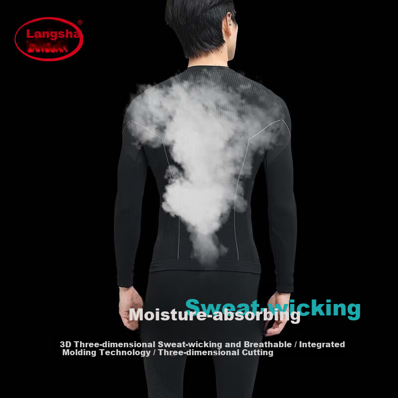 LangSha Ski Quick-Dry Shirt Outdoor Sports Unisex Skiing Mountaineering Thermal Marathon Running Set Compression Quick-Dry Underwear
