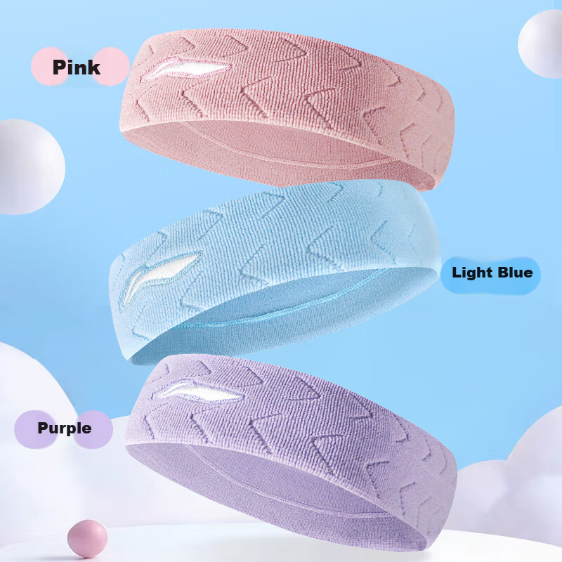 LI-NING Kids Wristbands and Headbands Set of 2 Sports Sweatbands Knitted Wrist Sweat Towel for Basketball Badminton Soccer