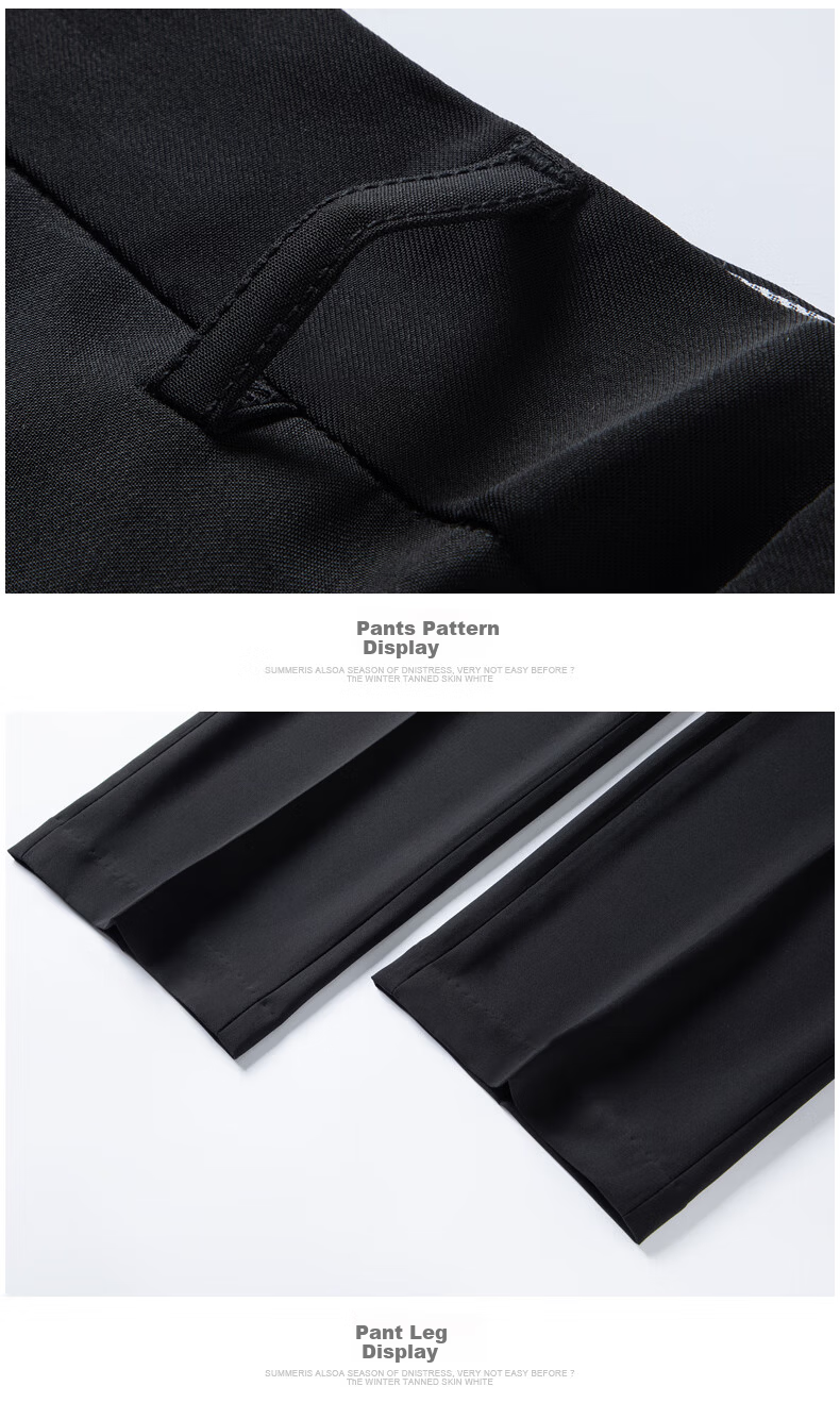 ROMON [Ice Silk Breathable] Men's Casual Pants, Autumn New Style Business Casual, Draping Cool Feeling Thin Long Trousers, Navy Blue, Size 34 23