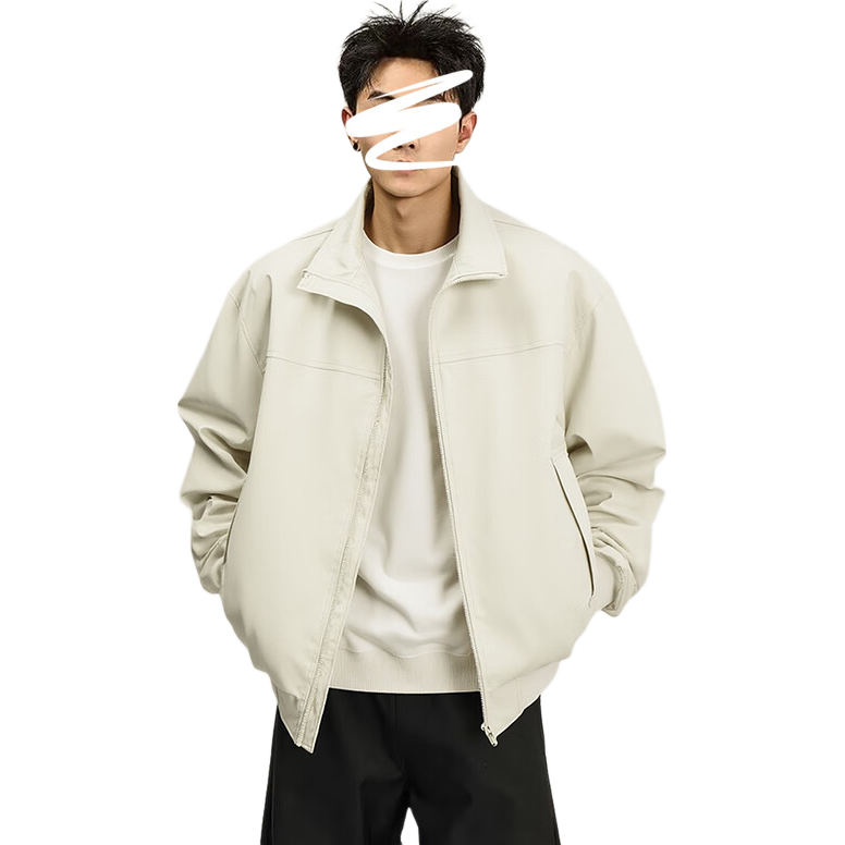 Foss Phil Men's Workwear Flight Jacket Spring Summer American Style Stand Collar Outdoor Baseball Jacket 26188 Khaki L