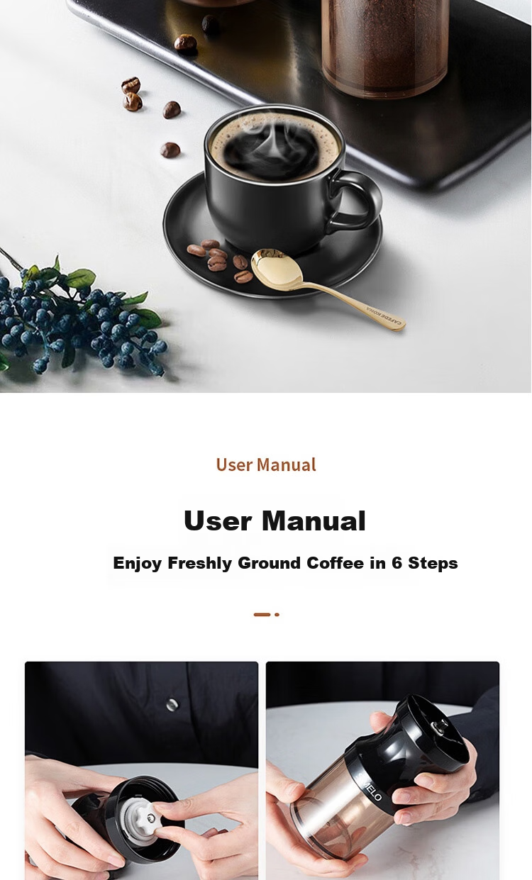 SIMELO Manual Coffee Grinder Hand Crank Coffee Bean Mill Handheld Coffee Grinder 11