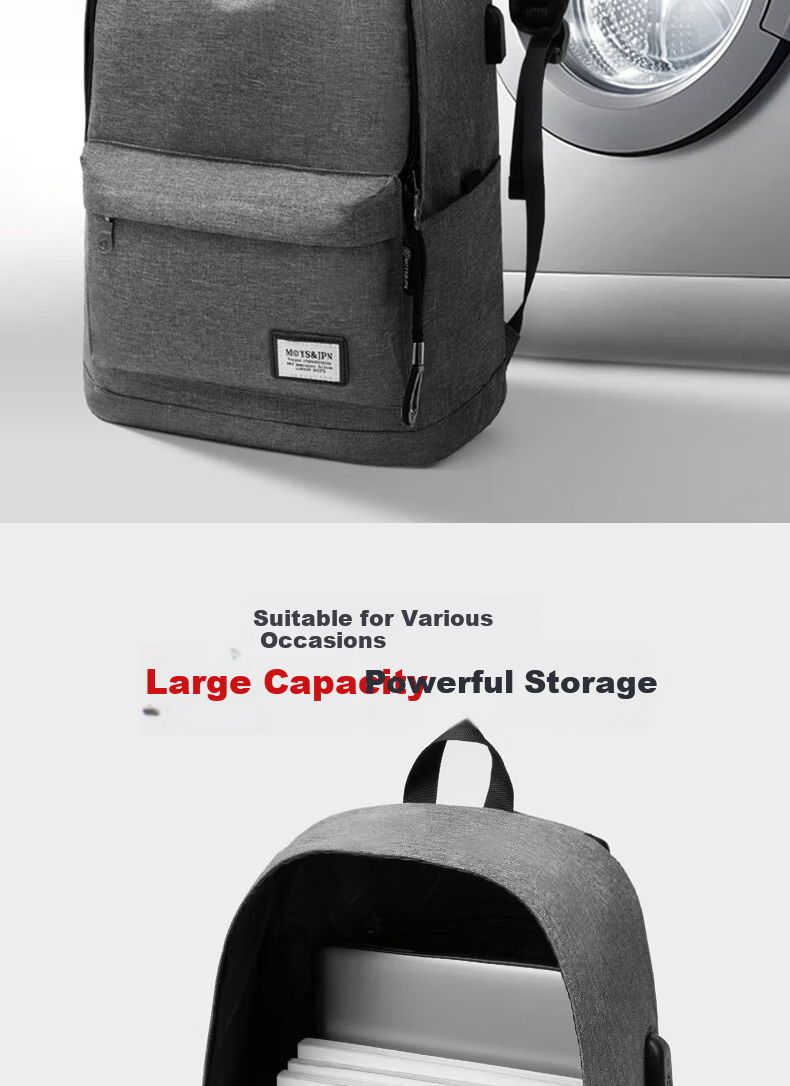 JAJALIN Outdoor Backpack Double Shoulder Hiking Bag Large Capacity Travel Bag for Men Women Students Children Gray 2