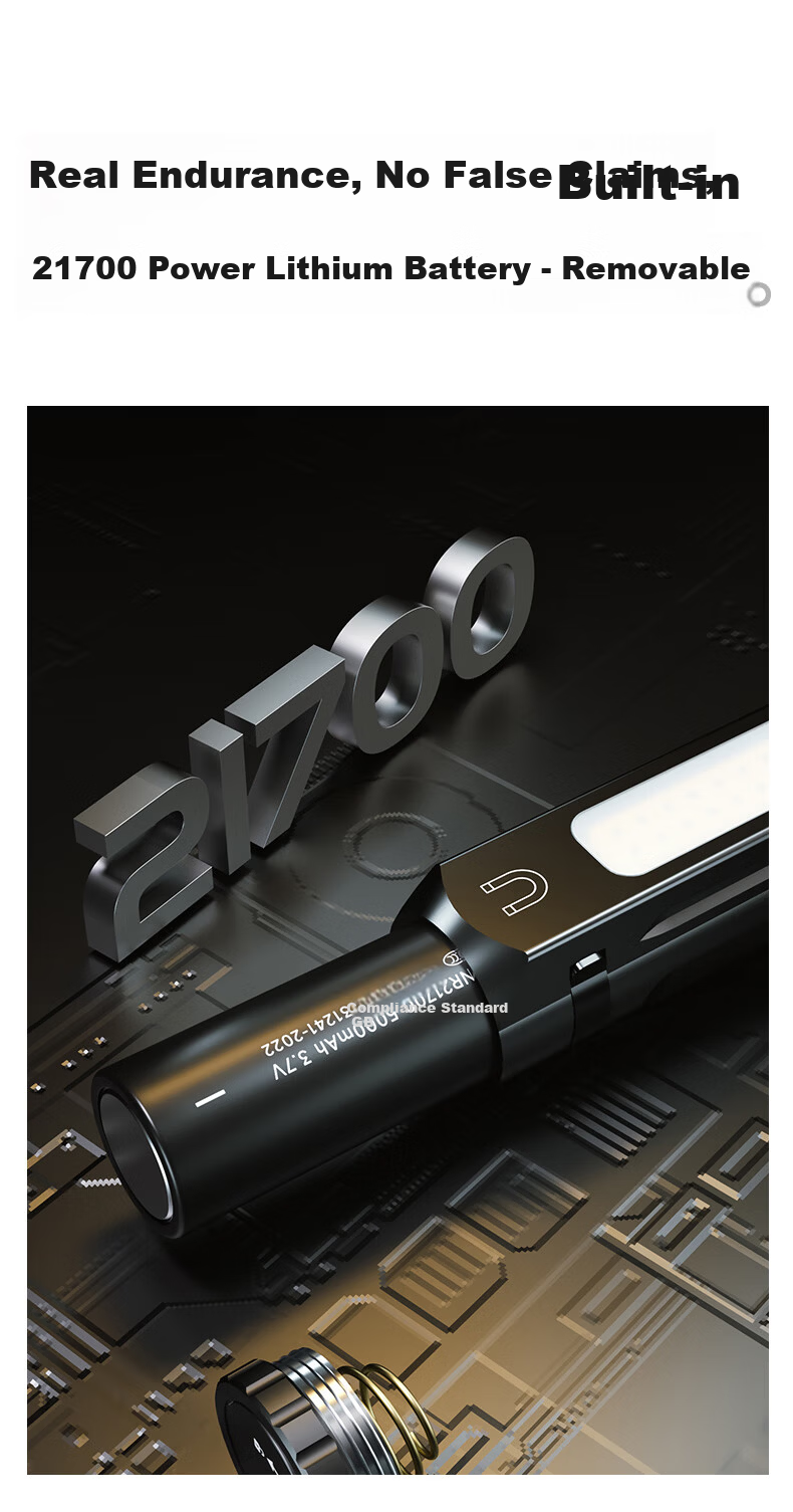 LEM Flashlight High Brightness Rechargeable Long Battery Life Outdoor Small Portable Multifunctional Magnetic Work Light Torch 11