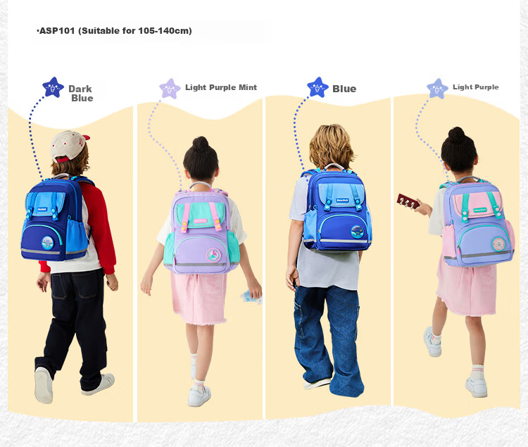 MoonRock PCT Flagship Model Primary School Children's Backpack Large Capacity Bag for Grades 3-6 Poseidon Blue 8