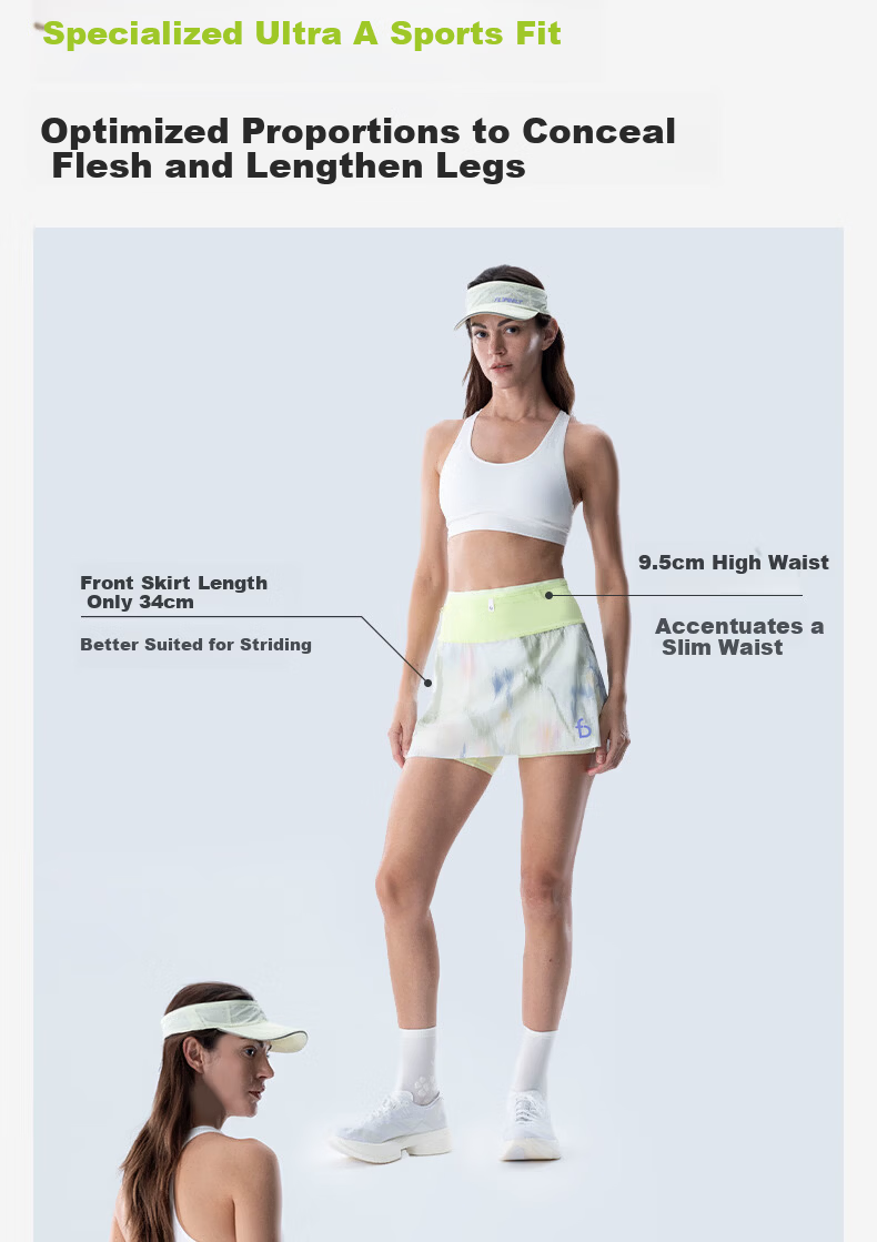 Feibit Super A Skirt-Shorts 4.0 Women's Fitness Running Yoga Light Compression Anti-Exposure Sakura 2XL 3