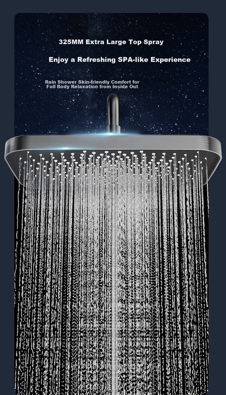 IVORPO [Germany] Smart Thermostatic Digital Display Self-Cleaning Shower Head Set Integrated Complete Shower System 8