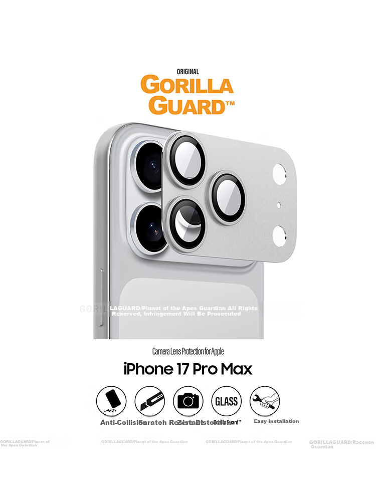 Ape Guard HD Full Coverage Lens Protector for Apple iPhone 17 Pro Max AR Anti-Reflective Ultra-Thin Alloy Tempered Glass Screen Protector Orange 7