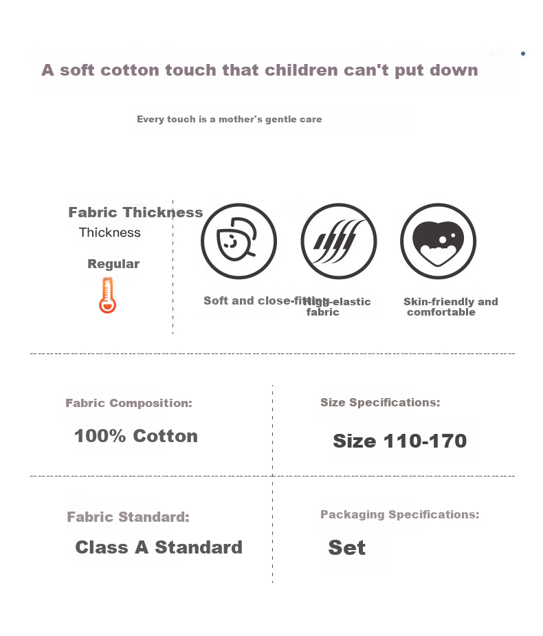 Yalu Children's Autumn Cotton Thermal Underwear Set for Boys Comfortable Winter Base Layer Pajamas 3