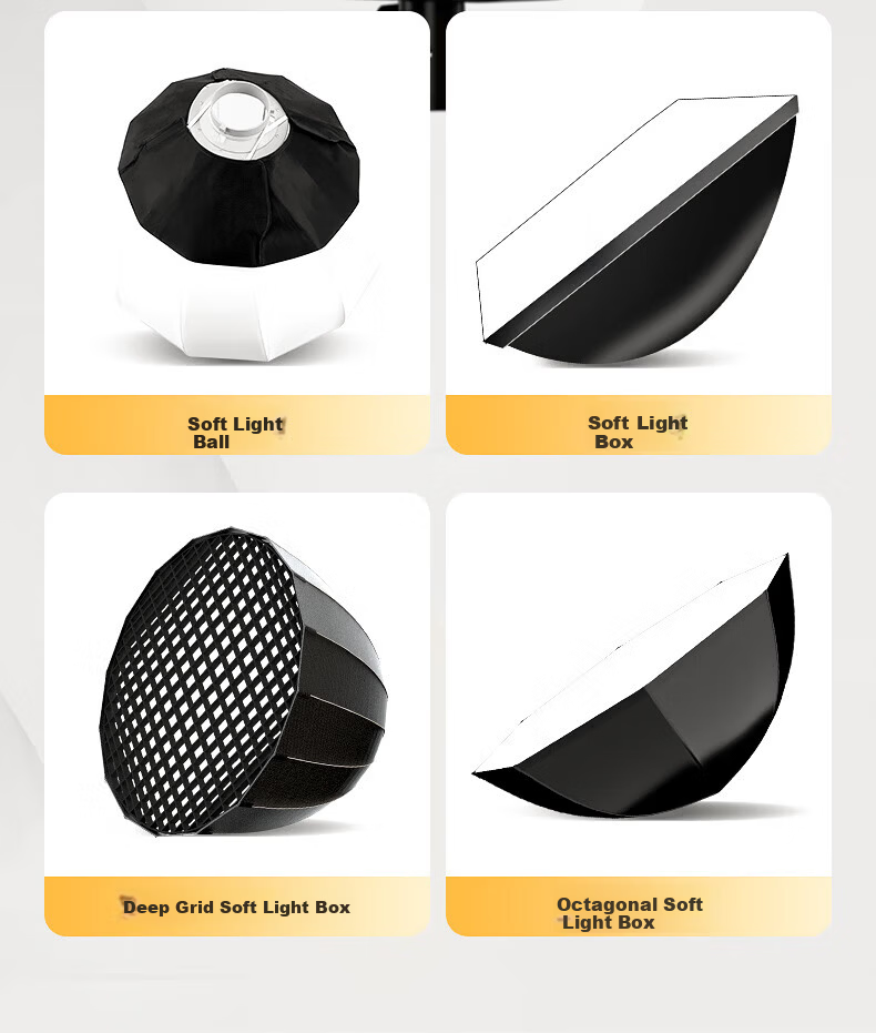 JIMANTU 300W Live Streaming Fill Light Professional COB Photography Lamp Indoor Studio Shooting Live Room Spherical Deep Parabolic Softbox Video Shooting Sunlight Kit 16