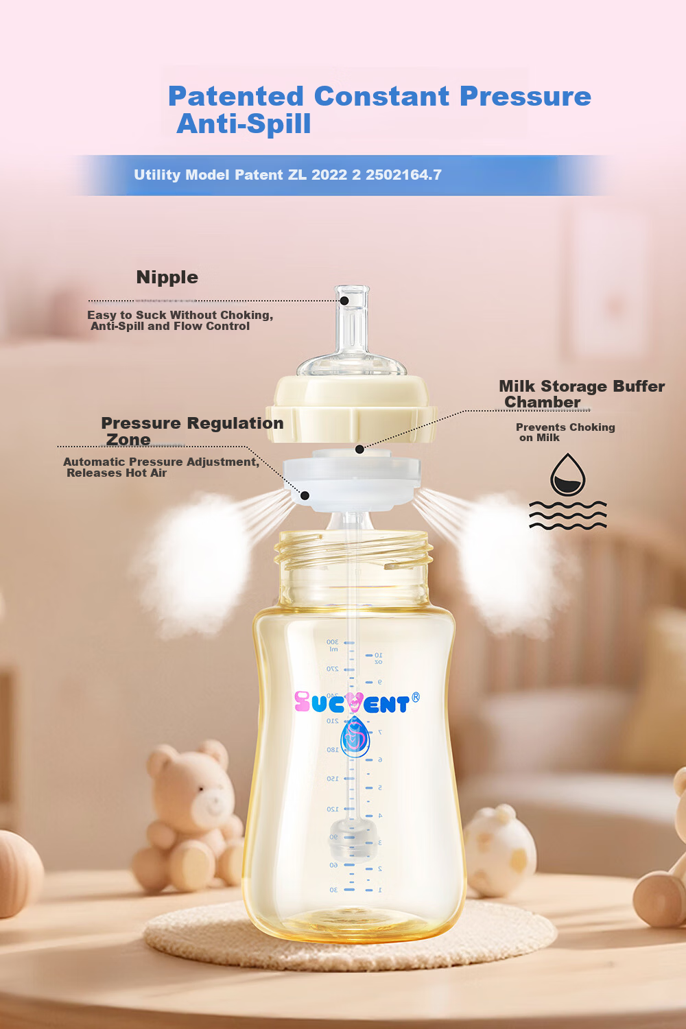 Shuying Straw Cup Training Drinking Direct Drinking Baby Bottle Constant Pressure Anti-Splash Anti-Choke Easy to Drink Water for Babies Over 1 Year Old 300ml 7