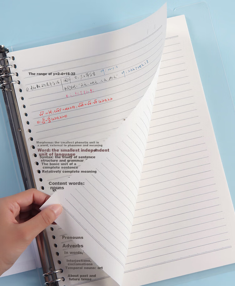 JD Jingzao B5 60-Sheet 26-Hole Loose-Leaf Notebook Spiral Notebook Detachable Transparent Lined Paper Study Review Organizer 11