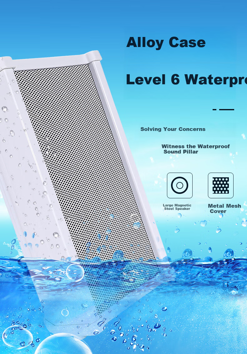 SAST RB-5100 Outdoor Waterproof IP Network Broadcasting Column Speaker Wall-mounted Speaker Campus School Broadcasting IP Server Paging Microphone Intercom Terminal Engineering Column Speaker 20W 4
